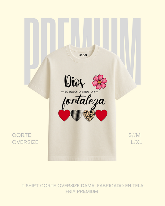 T-shirt premium Dios es fortaleza