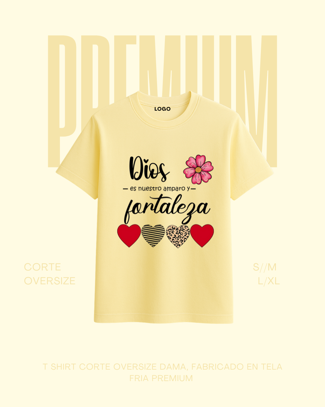 T-shirt premium Dios es fortaleza