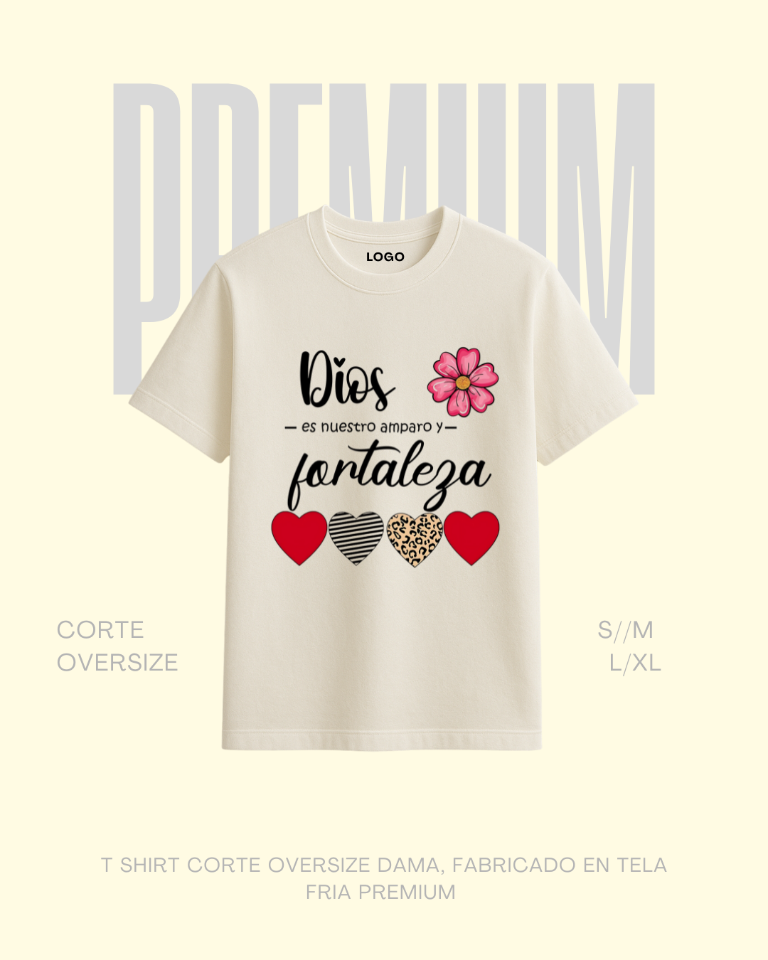 T-shirt premium Dios es fortaleza
