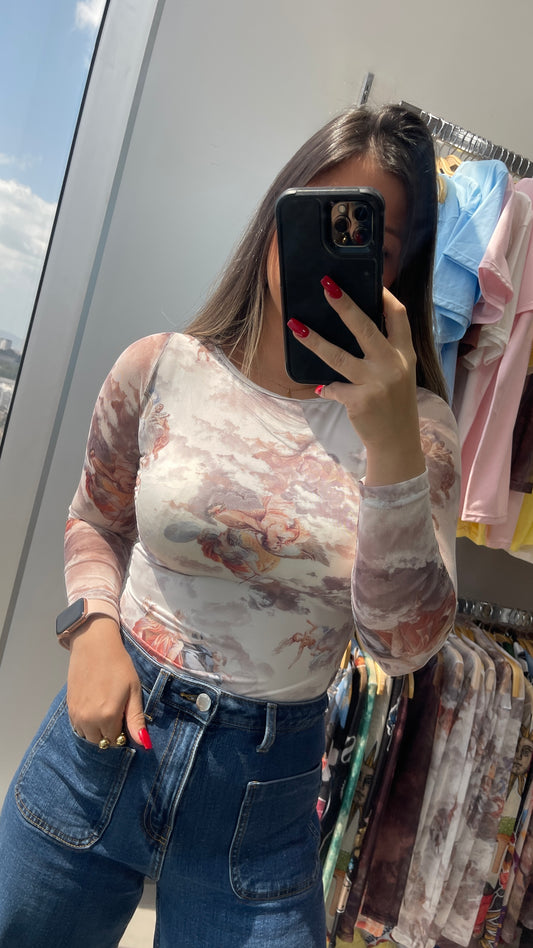 BODY MALLATEX MANGA LARGA CUELLO ABIERTO