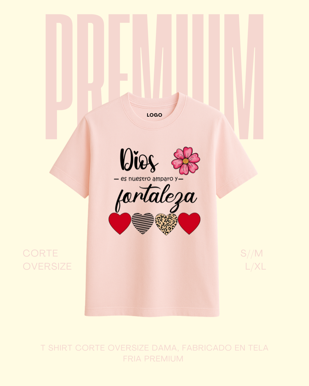 T-shirt premium Dios es fortaleza