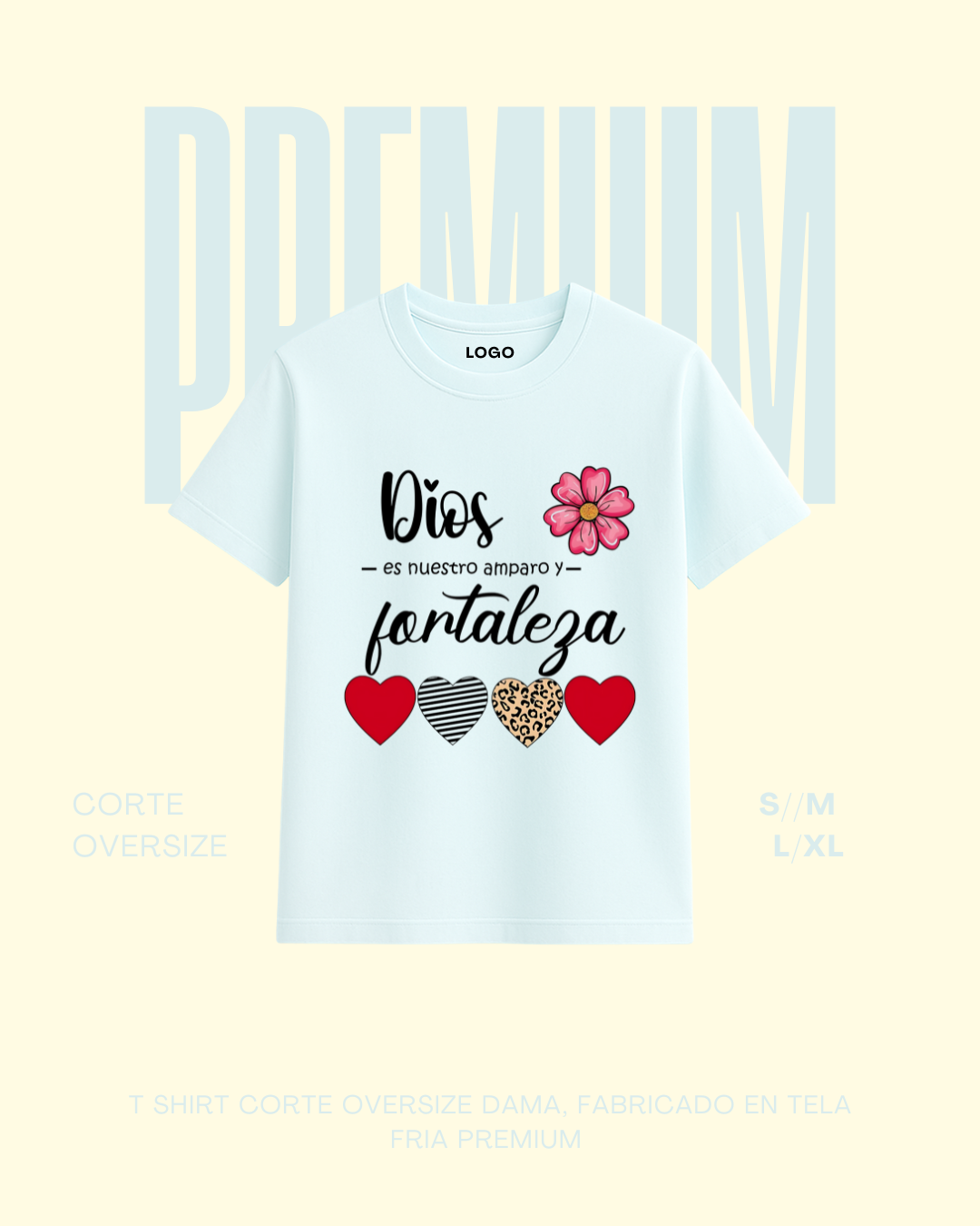 T-shirt premium Dios es fortaleza