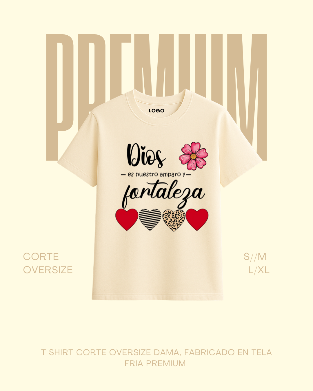 T-shirt premium Dios es fortaleza