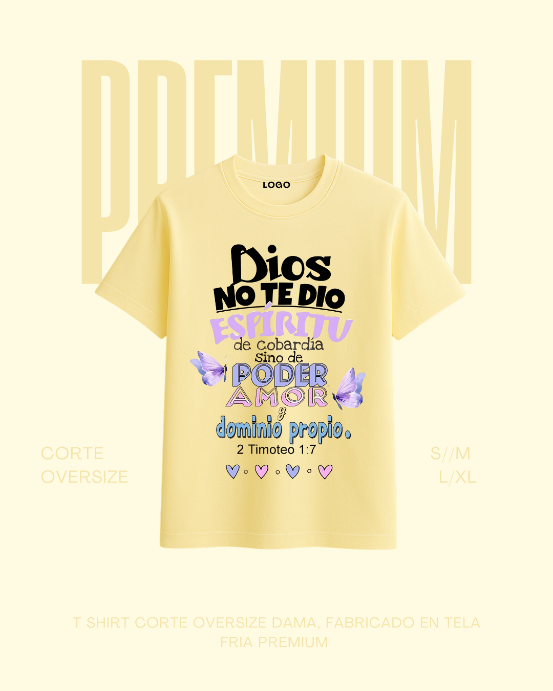 T-shirt premium Dios no te dio espíritu de cobardía