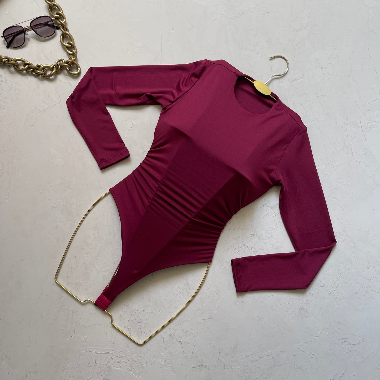 Body manga larga cuello redondo